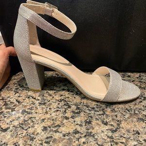 David Bridal,Silver, Heels, Wedding, Size 8.5